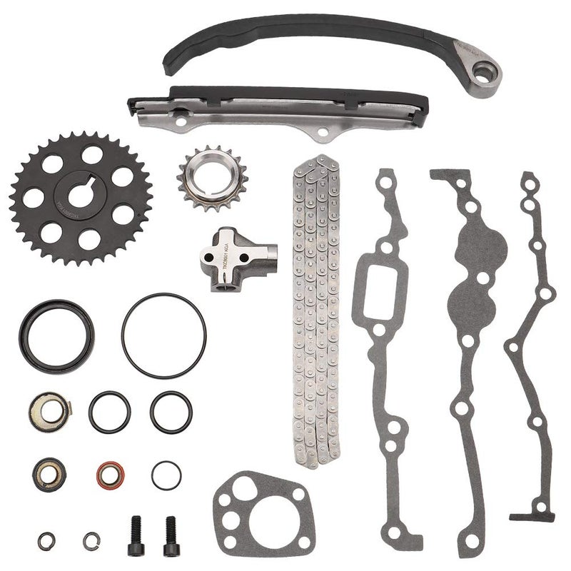 MAYASAF Engine Timing Chain Kit for Nissan 1990-94 D21/ 95-97 PICKUP/ 89-90 240SX/ 90-92 Stanza/ 90 Axxess, KA24E 2.4L L4 Engine Only, OE Replacement Timing Chain Sets With Gaskets and Oil Seal - Image 1